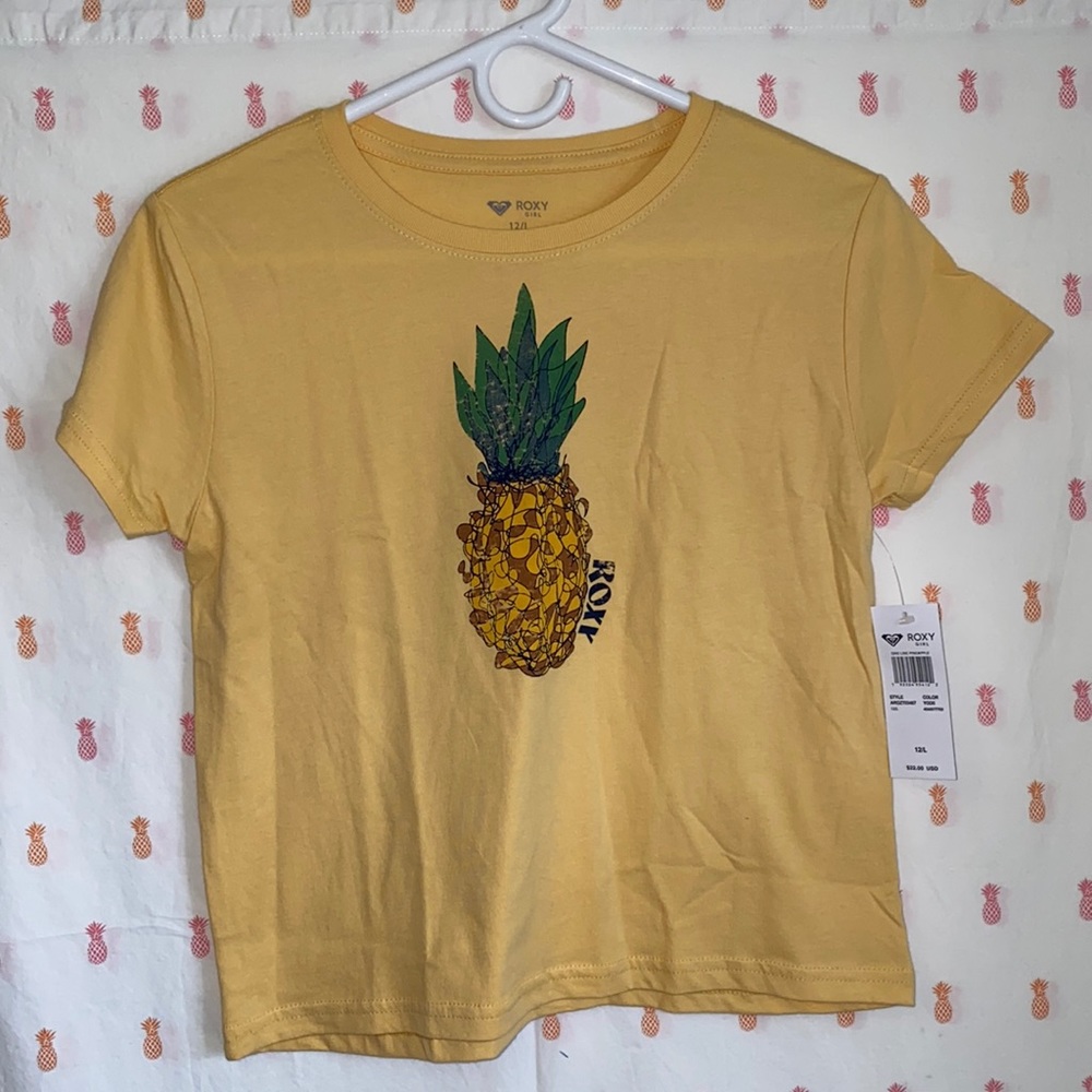 Roxy Girl One Line Pineapple T-Shirt 🍍Size 12/L